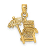 14K 3-D Beach Chair with Umbrella Charm