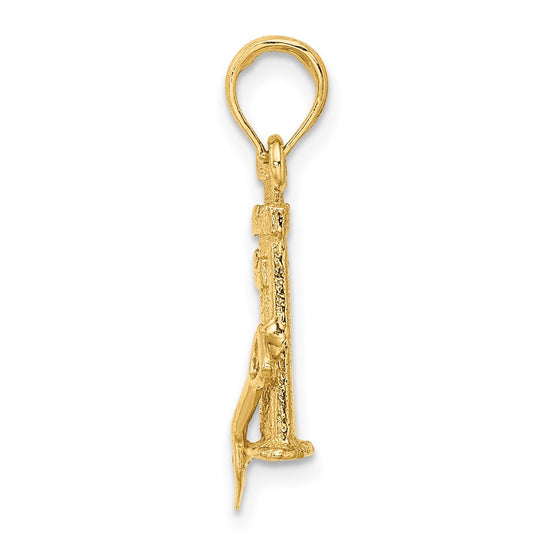Gold Polished Sand Castle Pendant