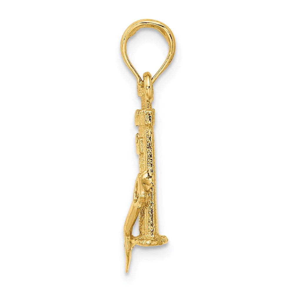 Gold Polished Sand Castle Pendant