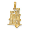 Gold Polished Sand Castle Pendant