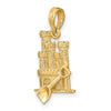 Gold Polished Sand Castle Pendant