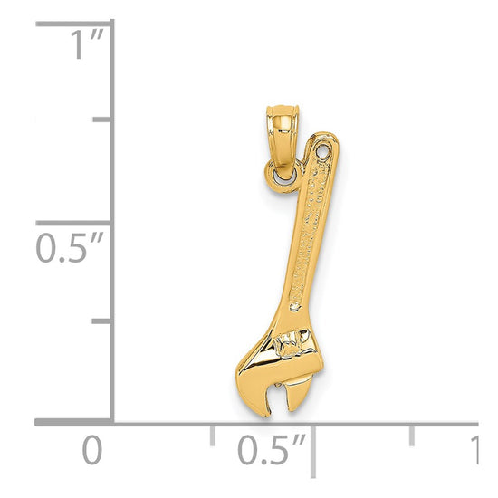 14K 3-D Adjustable Wrench Charm