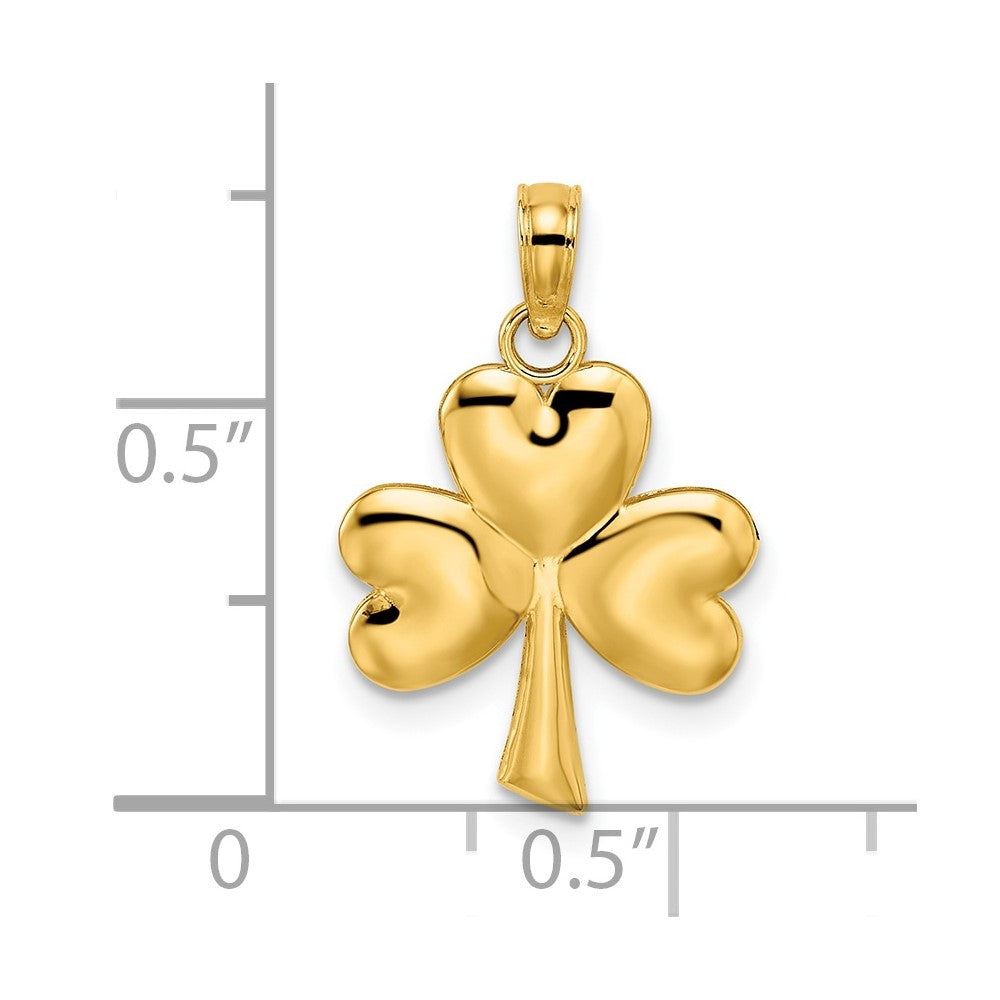 Gold Polished Clover Pendant