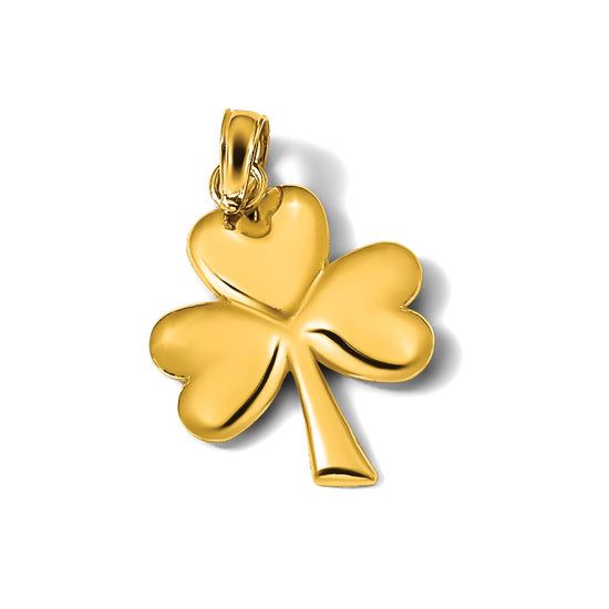 Gold Polished Clover Pendant