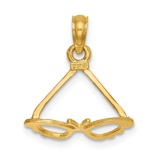 14K 3-D Polished Butterfly Sunglasses Charm