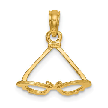 14K 3-D Polished Butterfly Sunglasses Charm
