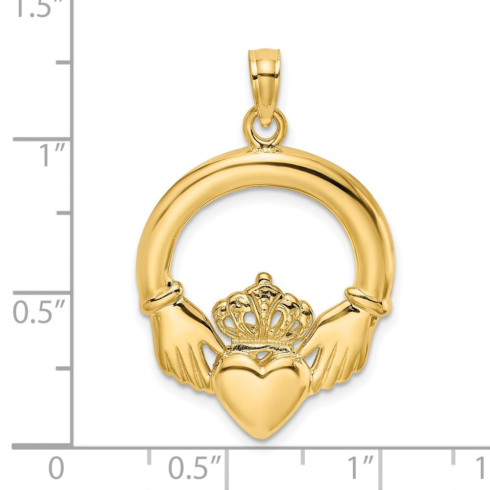 Gold Polished Claddagh Pendants