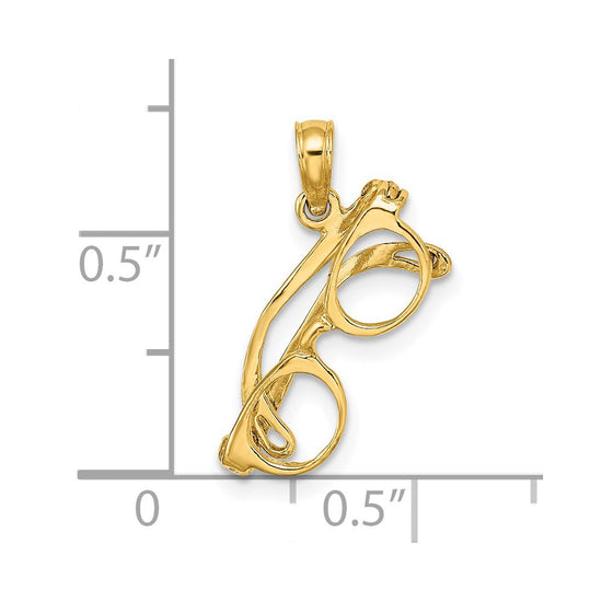 14K 3-D Glasses with Moveable Sides Charm