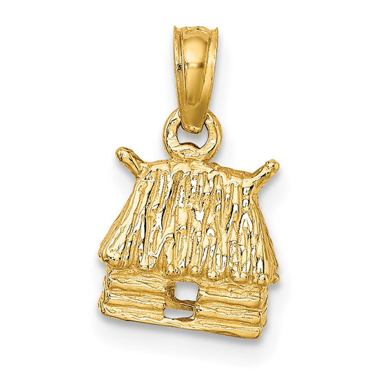 14K 3-D Bungalow Island Hut Charm