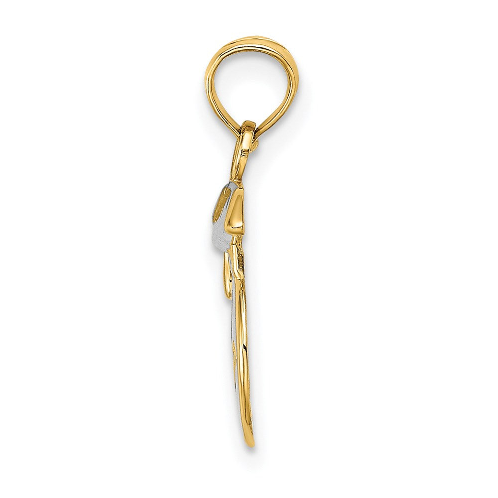 14K Polished Smiley Face with Graduation Cap Charm
