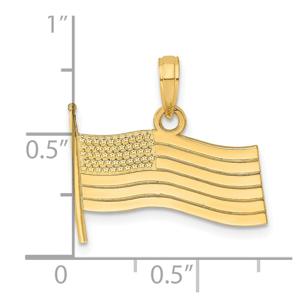 Gold Polished Flag Pendants