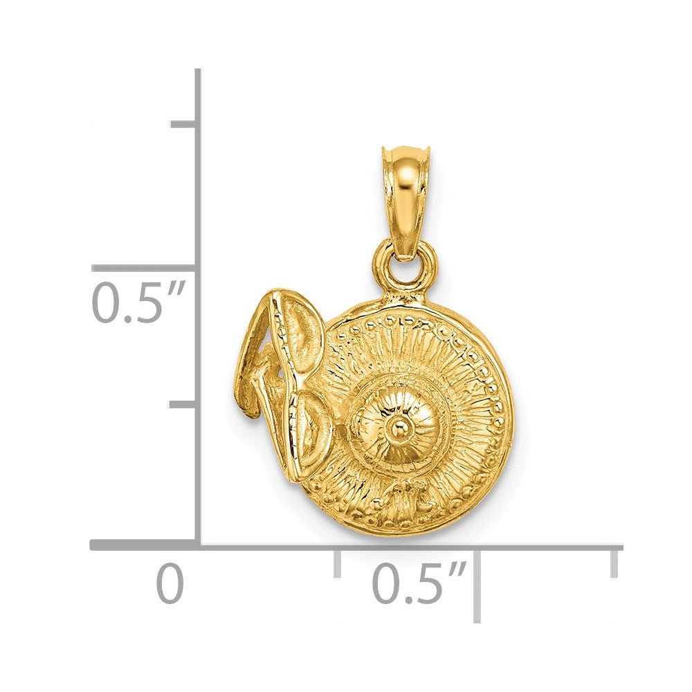 14K 3-D Sunhat with Sunglasses Charm