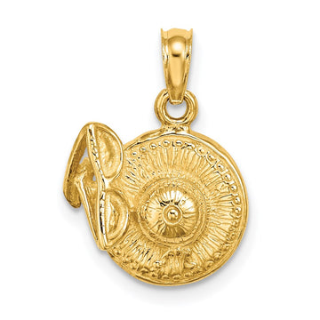 14K 3-D Sunhat with Sunglasses Charm