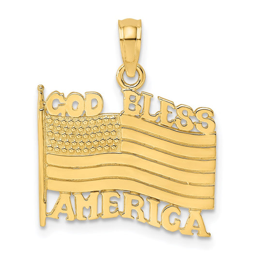 Gold Polished Flag Pendants