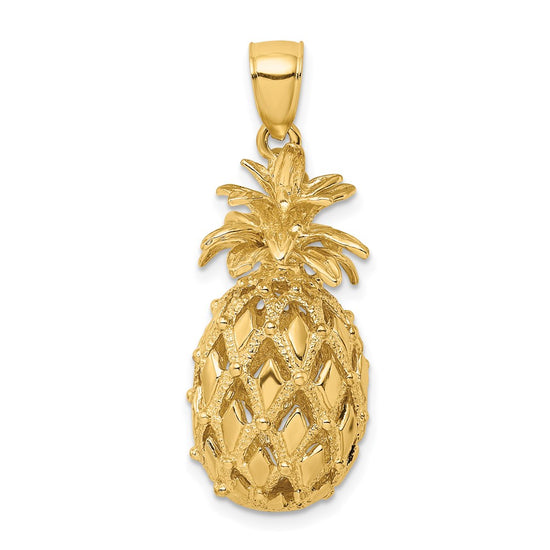 Gold Polished Pineapple Pendants