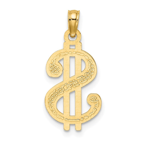 Gold Polished Dollar Sign Pendants