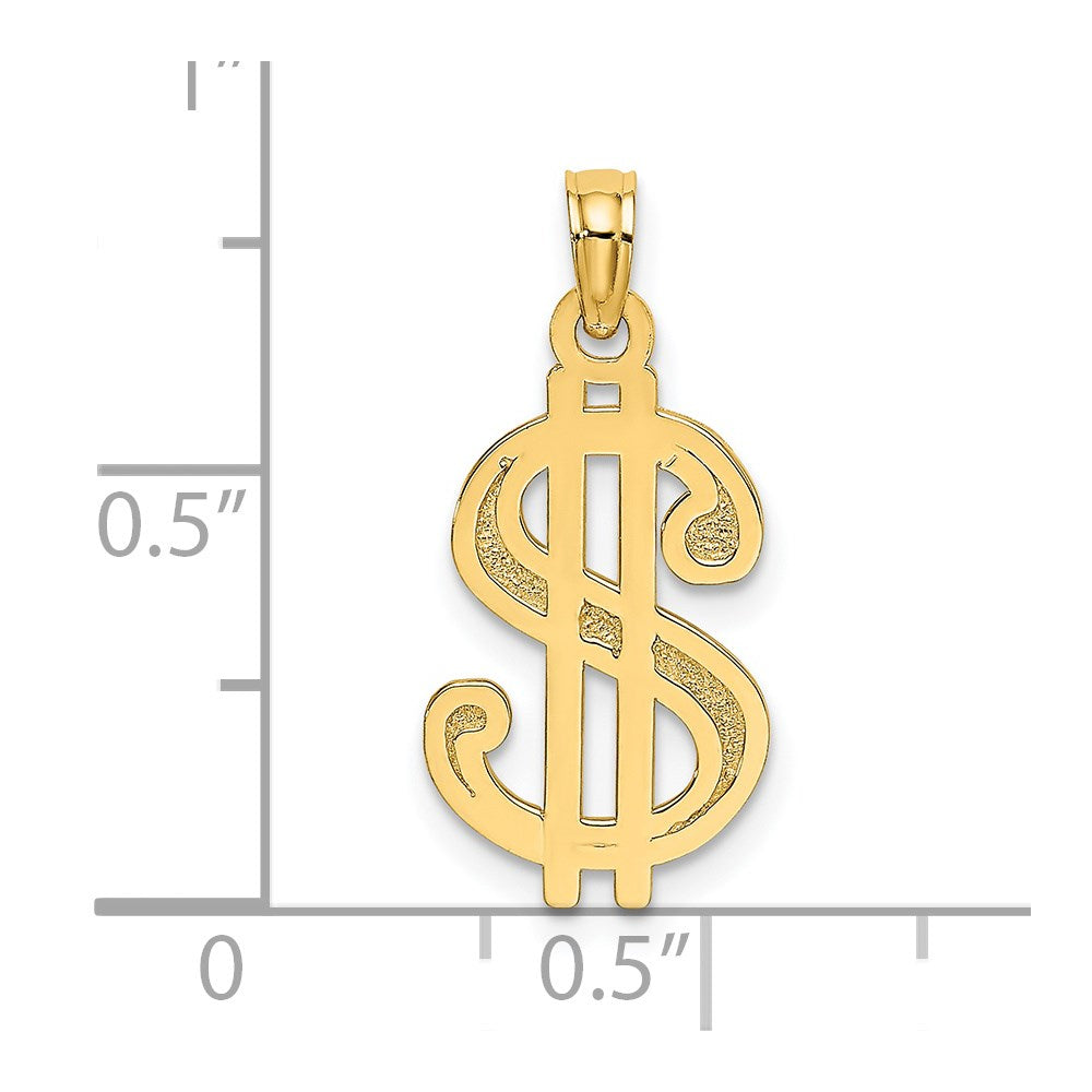 Gold Polished Dollar Sign Pendants