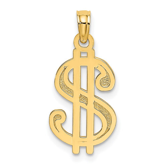 Gold Polished Dollar Sign Pendants