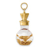 14K 3-D Gold Leaf In Glass Bottle Charm