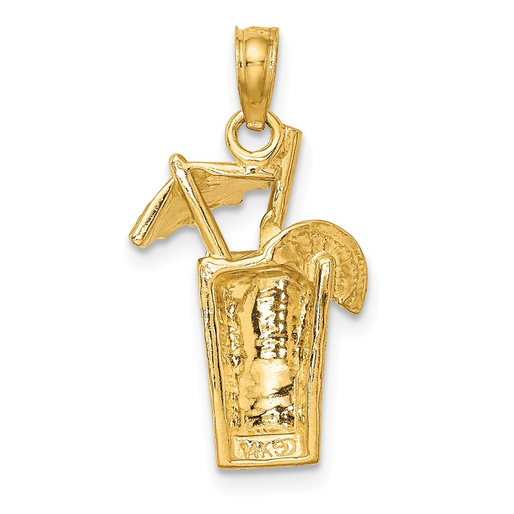 14K Cocktail Drink with Umbrella Charm