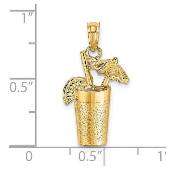 14K Cocktail Drink with Umbrella Charm
