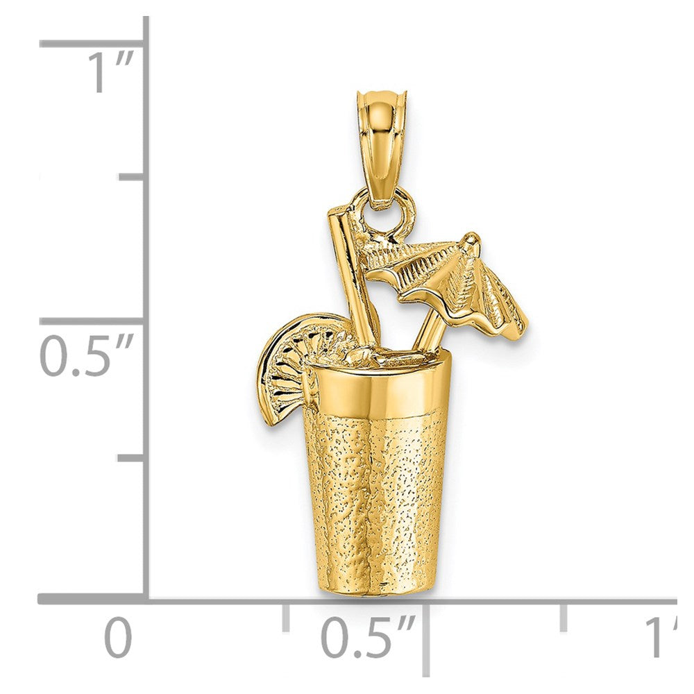 14K Cocktail Drink with Umbrella Charm