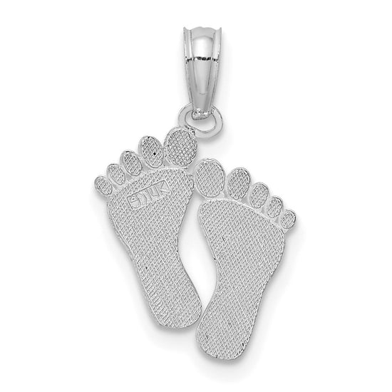 Gold Polished Footprint Pendants