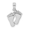 Gold Polished Footprint Pendants