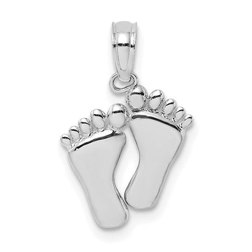 Gold Polished Footprint Pendants