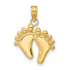 Gold Polished Footprint Pendants