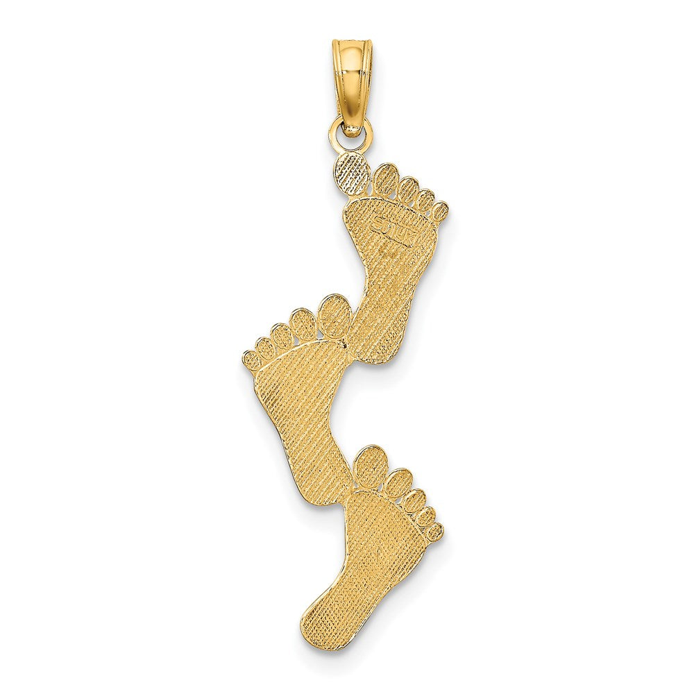 Gold Polished Footprint Pendants