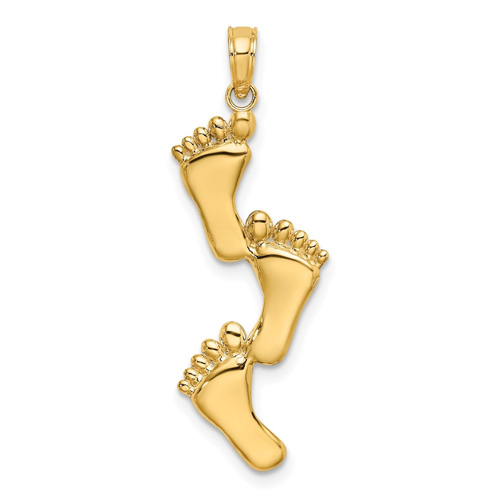 Gold Polished Footprint Pendants