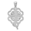 14K White Gold 4-Leaf Clover Charm