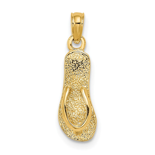 14K Single Polished Strap Flip-Flop Charm