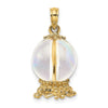 14K 3-D Crystal Ball Charm