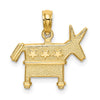 14K 3-D Textured Democratic Donkey Charm