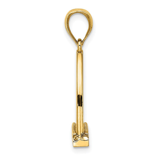 14K 3-D Polished Large Horse Stirrup Charm