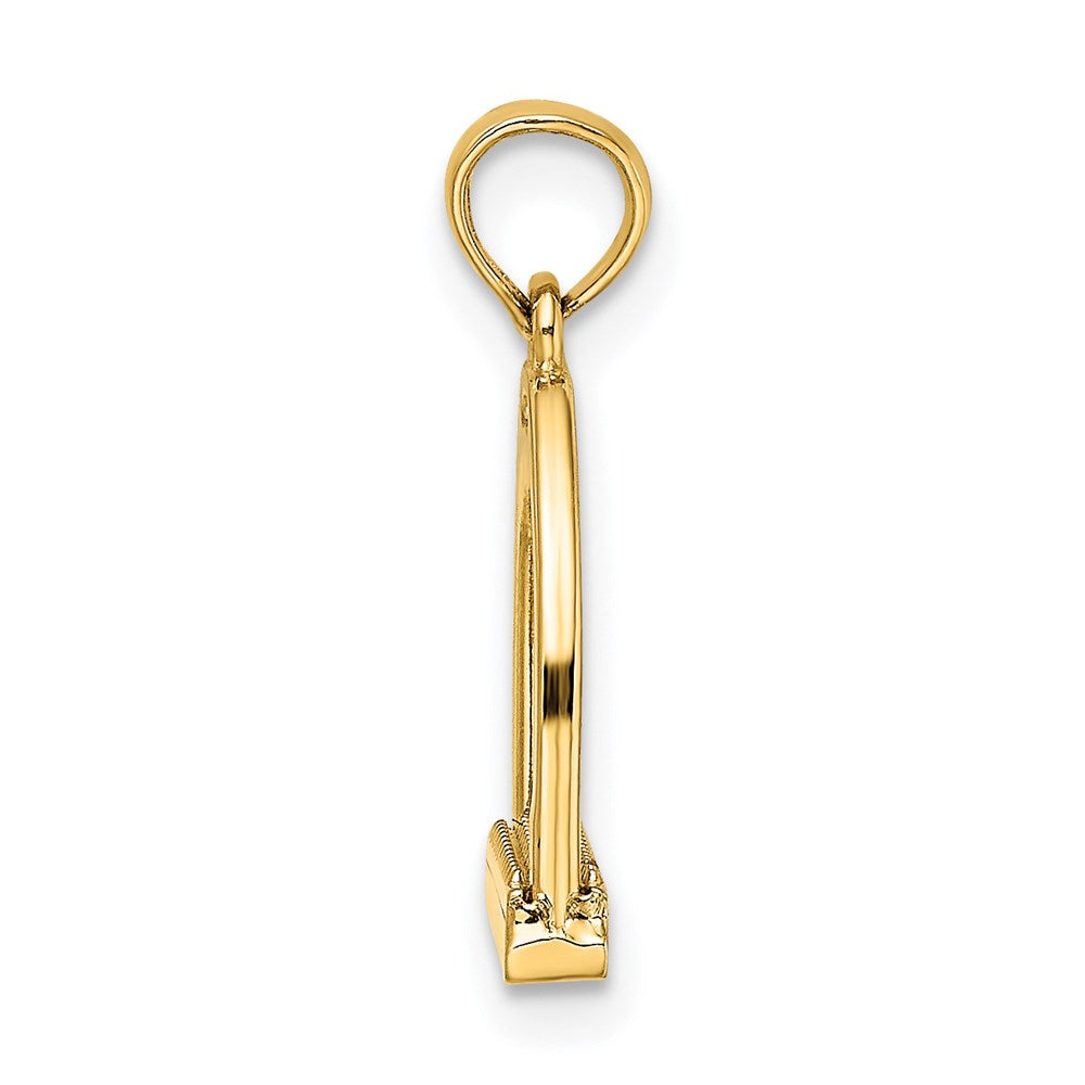 14K 3-D Polished Small Horse Stirrup Charm