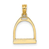 14K 3-D Polished Small Horse Stirrup Charm