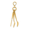 14K 3-D Moveable Knife, Fork, and Spoon Charm