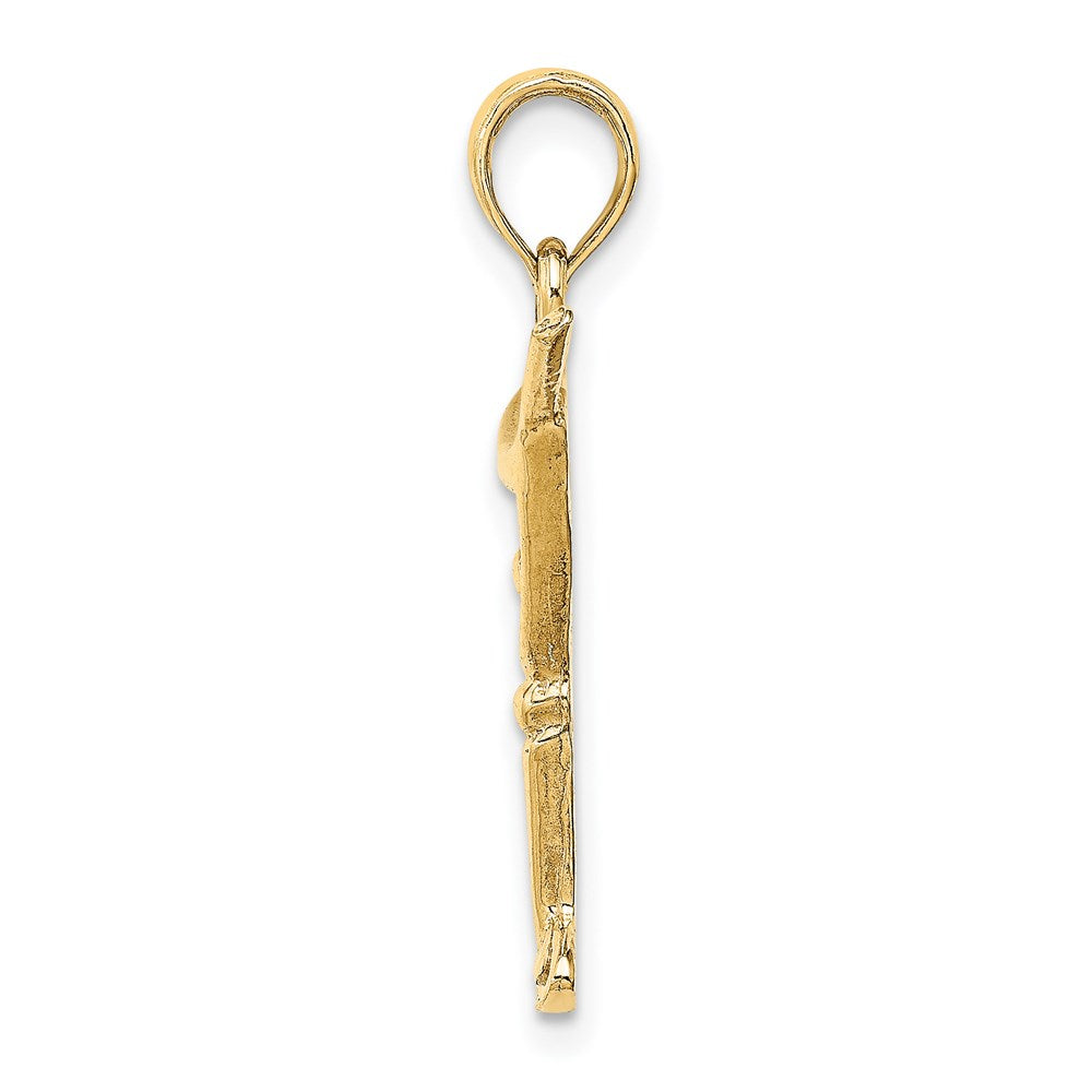 14K Polished Cut-Out Martini with Olive Charm