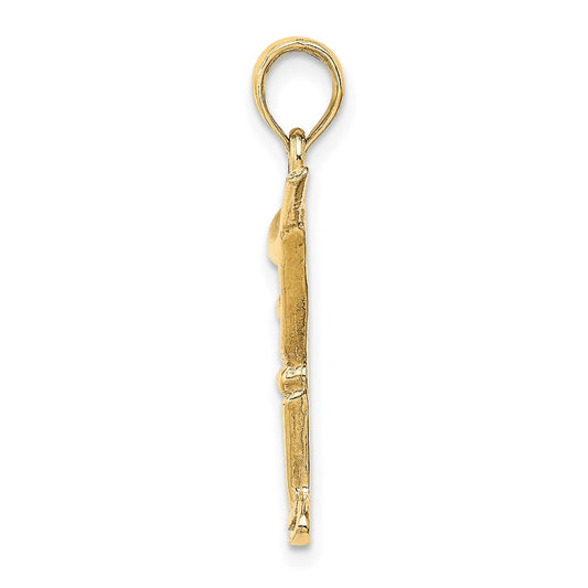14K Polished Cut-Out Martini with Olive Charm
