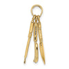 14K 3-D Moveable Garden Hand Tool Collection Charm