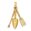 14K 3-D Moveable Garden Hand Tool Collection Charm
