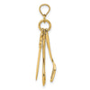 14K 3-D Moveable Spatula, Spoon, and Knife Charm