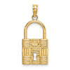 14K 3-D Padlock with Key Hole Charm