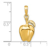 14K 3-D Apple with Stem and Leaf Charm