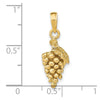 14K 3-D Grapes with Stem and Leaf Charm