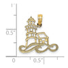 14K Cut-Out Lighthouse with Waves Charm