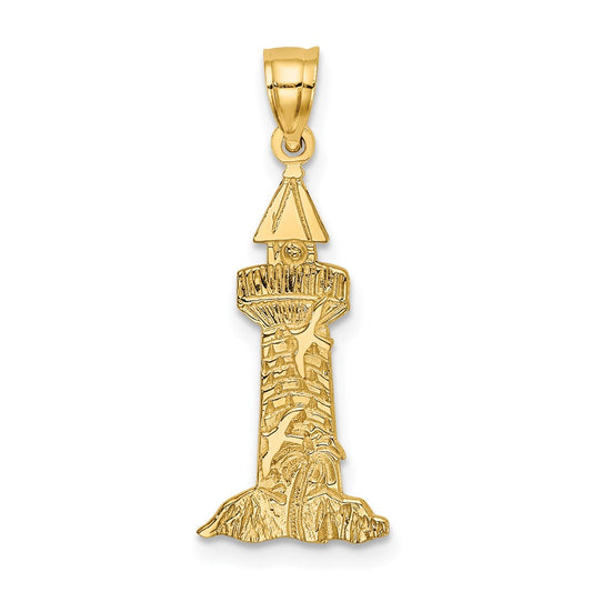 14K Lighthouse With Seagulls Charm